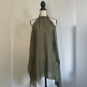 Diesel Olive Green Ruffled Top
